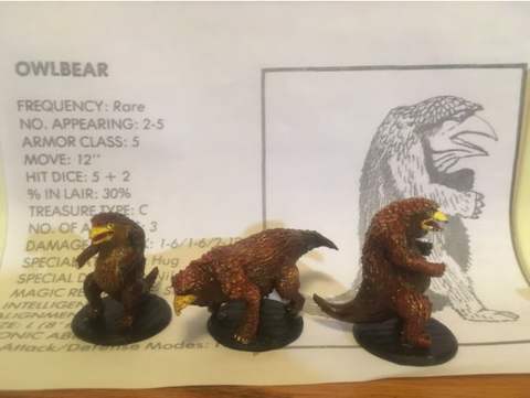 Image of Owlbear through the ages- 1st edition AD&D
