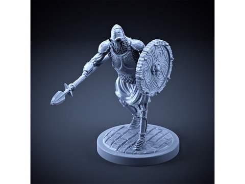 Image of Skeleton - Heavy Infantry - Spear + Round Shield - Attack Pose