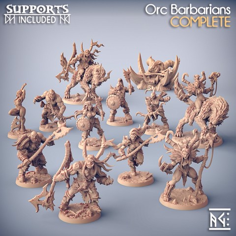 Image of COMPLETE Orc Barbarians (Presupported)