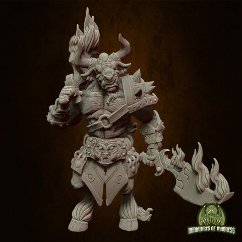 Image of Minotaur Warrior - PRESUPPORTED