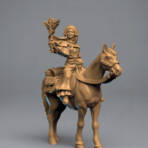 Image of Mounted wandering priestess