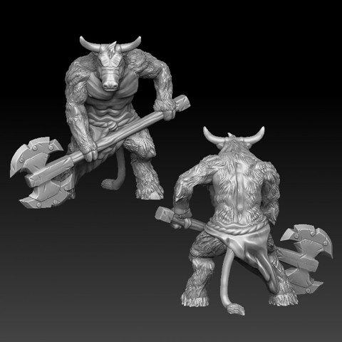 Image of Minotaur warrior with twohanded axe