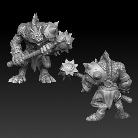 Image of Gnoll warrior with spiked club