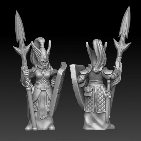 Image of Elf guardian with spear and sheld