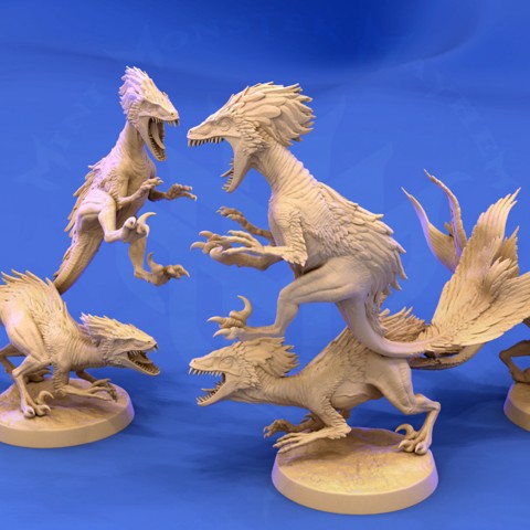 Image of Feathered Raptor (group attack pose)