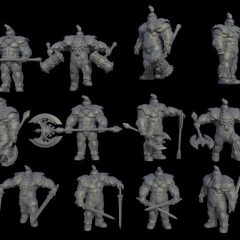 Image of Dwarven warrior miniatures bundle