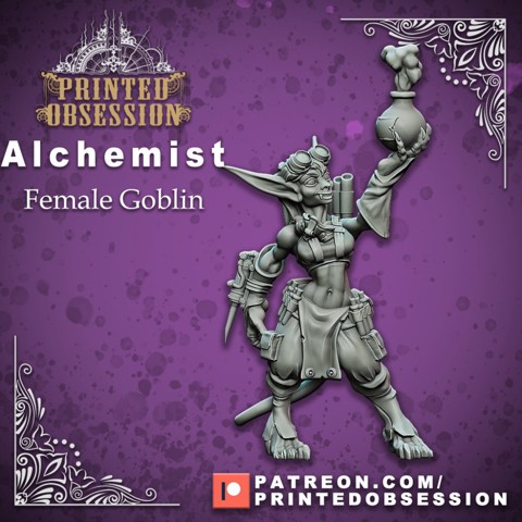 Image of Alchemist - Goblin - Female - Artificer - 32mm scale - D&D - Printed Obsession