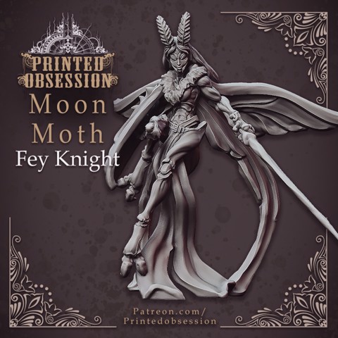 Image of Moon Moth Knight - Medium Fighter - D&D - 32mm Scale