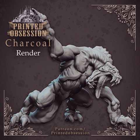 Image of Charcoal Render - Large Creature - D&D 5E - 32mm Scale