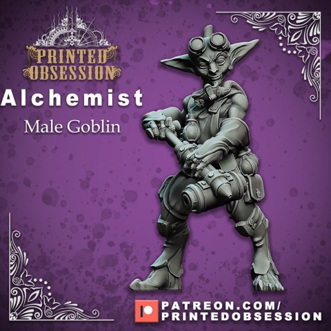 Image of Alchemist - Goblin - Male - Artificer - 32mm scale - D&D - Printed Obsession