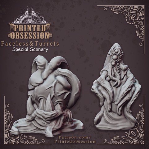 Image of Faceless one Set - Demon & scenery - Hell Hath No Fury - 32mm scale  (Pre-supported)