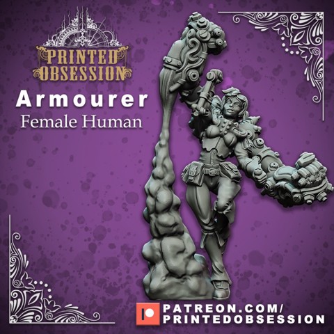 Image of Artificer - Armourer - Female Human - 32mm - D&D miniature