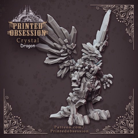 Image of Crystal Dragon - Large Dragon - Hell Hath No Fury - 32mm Scale  (Pre-supported)
