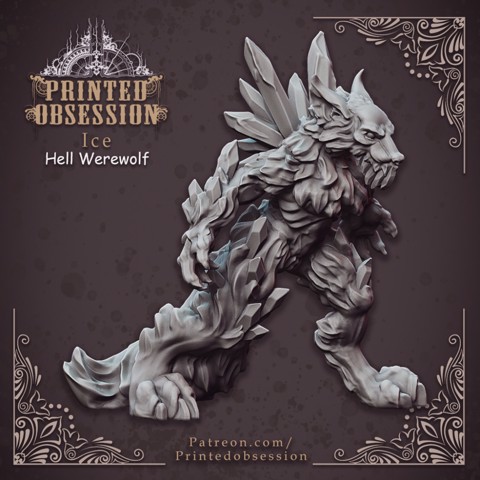 Image of Hell Wolf - Ice - Hell HAth No Fury - Scale 32mm  (Pre-supported)