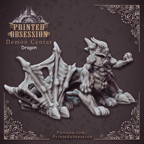 Image of Demon Dragon Centaur - Monsterous Demon - Hell HAth No Fury - Scale 32mm (Pre-supported)