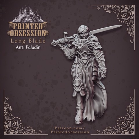 Image of Anti Paladin - Long Blade - Hell Hath No Fury - 32mm scale (Pre-supported)