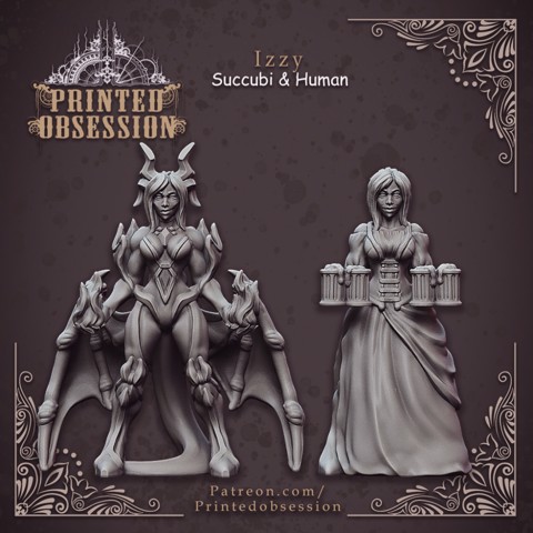 Image of Succubi & human 'Izzy' - lesser demon - Hell Hath No Fury - 32mm scale  (Pre-supported)