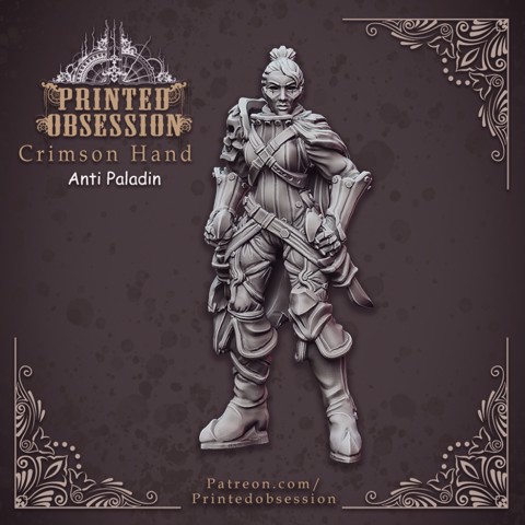 Image of Anti Paladin - Red Hand - Hell HAth No Fury - 32mm scale (Pre-supported)