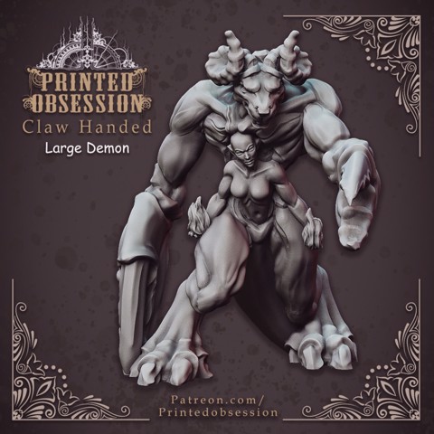 Image of Claw Handed Demon - Greater Demon - 32 mm scale table top miniature (Pre-supported)