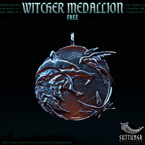 Image of Witcher Medallion - Free Pre-Supported