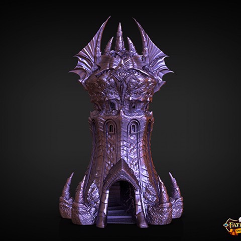 Image of Warlock Dice Tower (Decorative Tower NOT included) SUPPORT FREE!