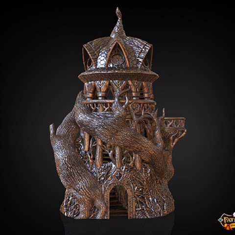 Image of Druid Dice Tower (Decorative Tower NOT included) SUPPORT FREE!