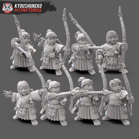 Image of KM Dwarf Female Samurai Archers