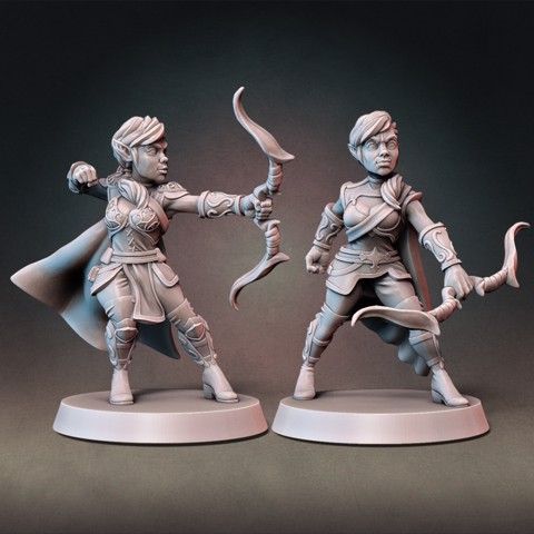 Image of Elf Ranger Set (Type A&B) with Modular Hands and Weapons (Presupported)