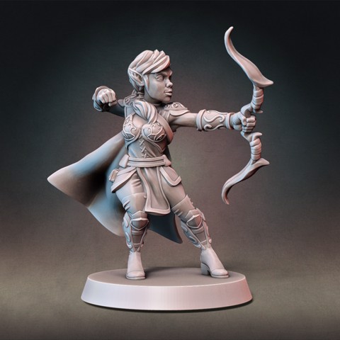 Image of Elf Ranger Type B with Modular Hands and Weapons (Presupported)