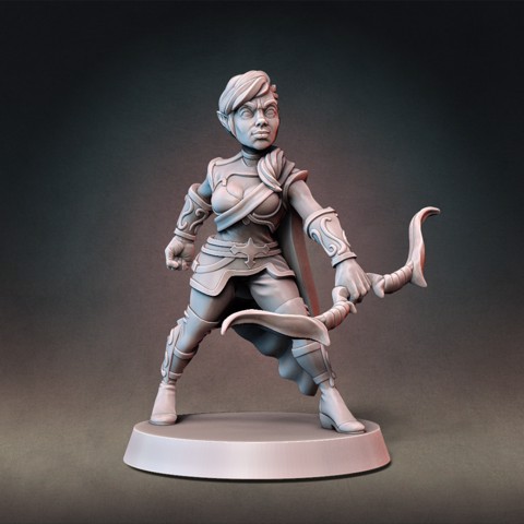 Image of Elf Ranger Type A with Modular Hands and Weapons (Presupported)