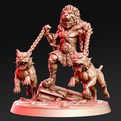 Image of Heraklion - Gladiator with dogs - 32mm - DnD -