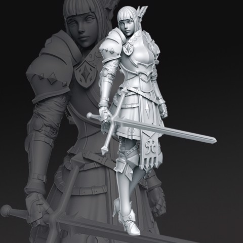 Image of Crystal - Female Knight - 75mm - DnD