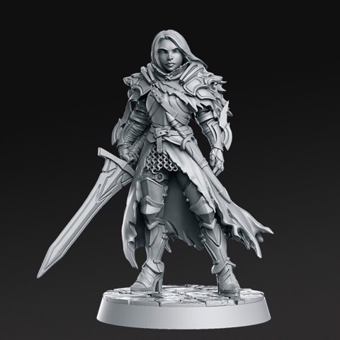 Image of Lydia, the Lioness - Swordswoman - 32mm - DnD -