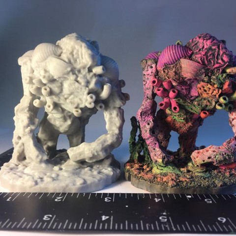 Image of Coral Golem for 28mm Fantasy Tabletop Games and RPGs