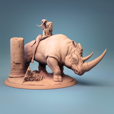 Image of Rhinoceros mounted and unmounted