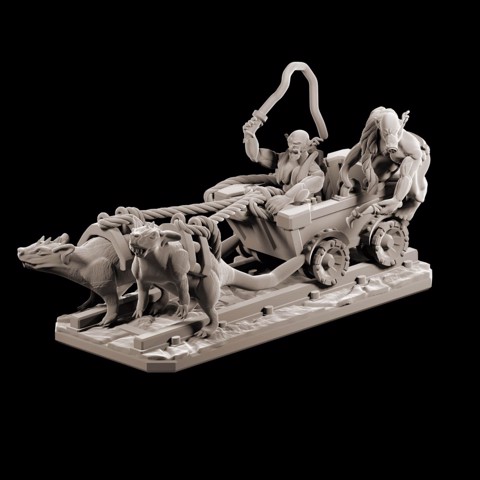 Image of GOBLIN MINE CART RIDERS WITH RAT MOUNTS