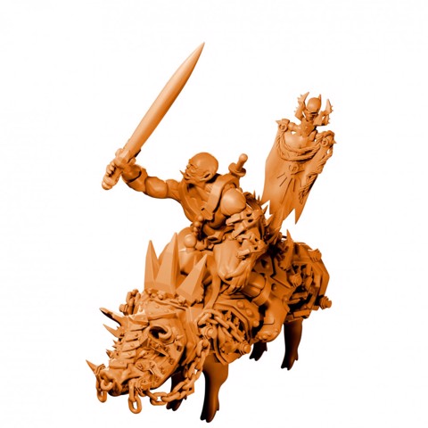 Image of War boar + Orc rider (miniature)
