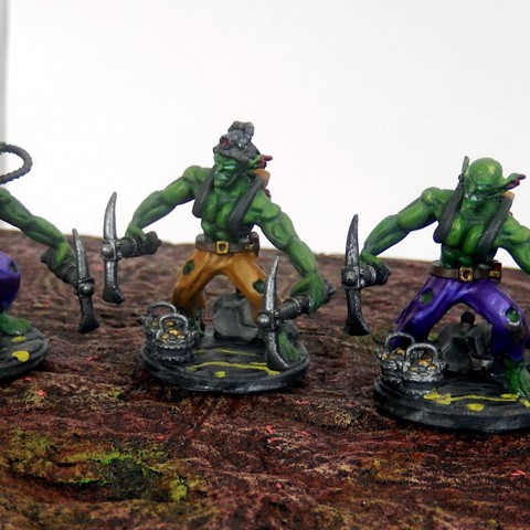 Image of Goblin miner miniatures for D&D