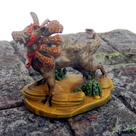 Image of Ahuizotl Aztec dog miniature from Mystic Pigeon Gaming