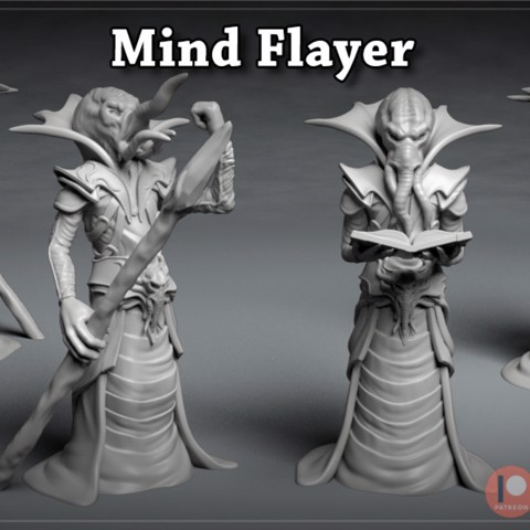Image of Mind Flayer - 3D printable character - 2 Poses