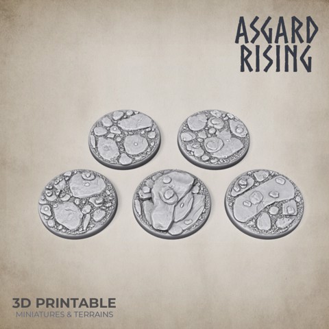 Image of 5 x Round Bases 30mm ROCKPATH Theme