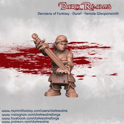 Image of Denizens of Fantasy - Dwarf Female Weaponsmith