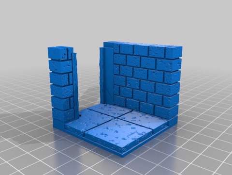 Image of OpenForge 2.0 Cut Stone Wall Angle with Square Door