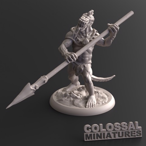 Image of Lizardfolk Male Spear Two Handed A