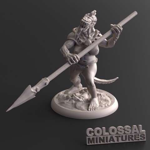 Image of Lizardfolk Female Spear Two Handed A