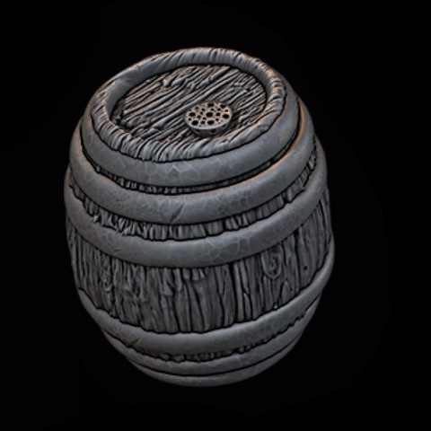 Image of HIGH POLY Wooden Barrel
