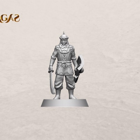 Image of Empire of Jagrad soldier with sword pose 1 miniature – STL file