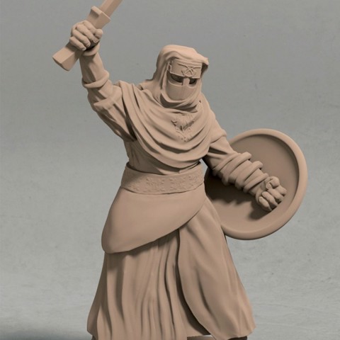 Image of Night’s Cult soldier with sword pose 3 miniature – STL file