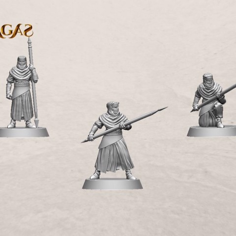 Image of Night’s Cult soldiers with spears pack (3 miniatures)
