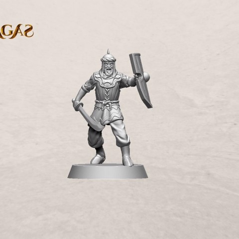 Image of Empire of Jagrad soldier with sword pose 2 miniature – STL file